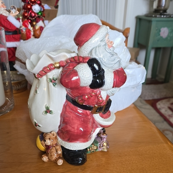 Fitz and Floyd Santa with Train Figurine - Red, White, and...